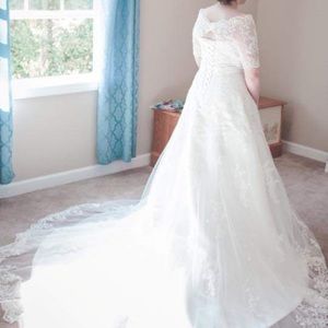 Off the shoulder PETITE wedding gown